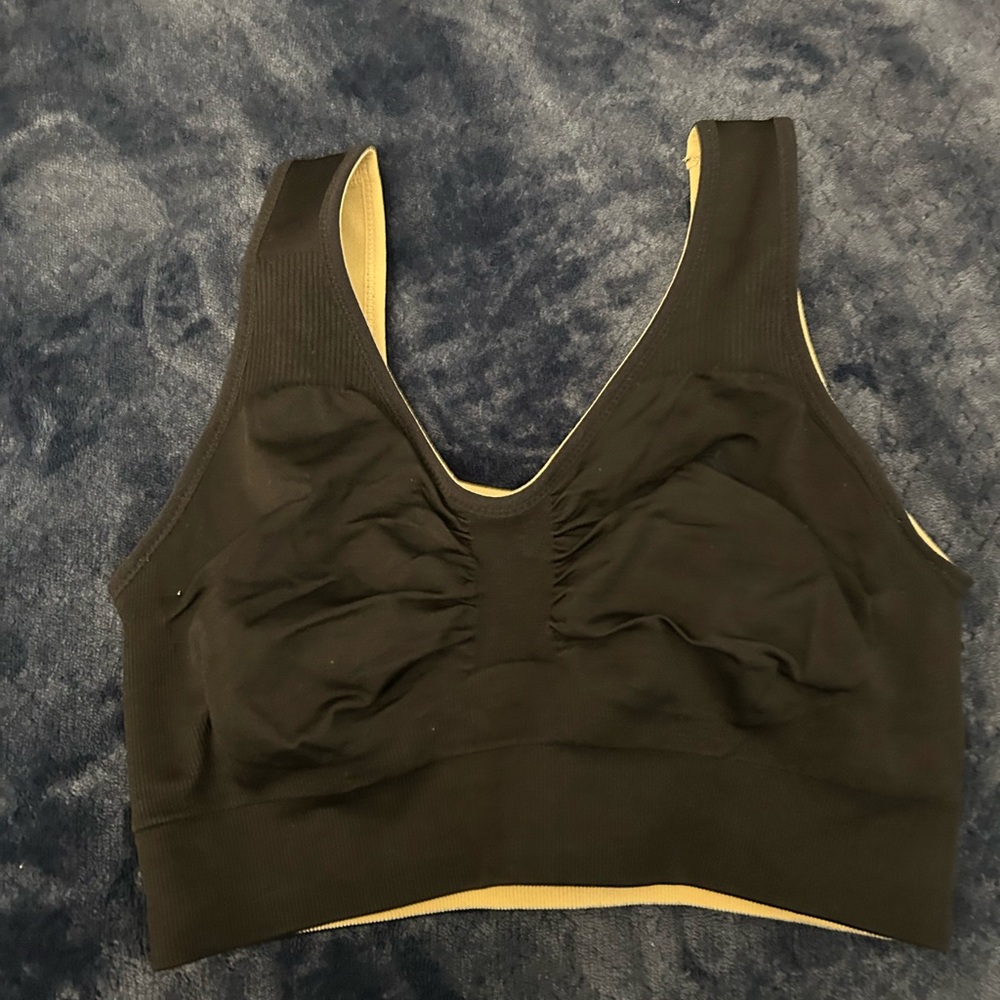 Underoutfit Reversible Bralette/Sports Bra Black/ Sand Size L